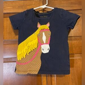 Mini Boden Girls Navy Tee with Horse Design